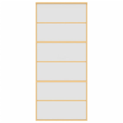 Porta Scorrevole Dorata 90x205 Vetro Smerigliato ESG Alluminio