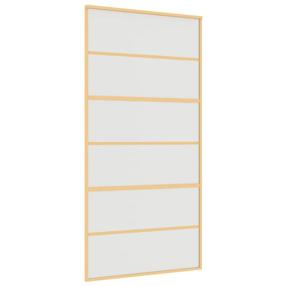 Porta Scorrevole Oro 102,5x205 Vetro Smerigliato ESG Alluminio