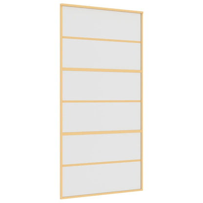 Porta Scorrevole Oro 102,5x205 Vetro Smerigliato ESG Alluminio
