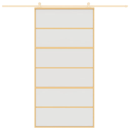 Porta Scorrevole Oro 102,5x205 Vetro Smerigliato ESG Alluminio