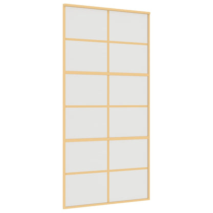 Porta Scorrevole Oro 102,5x205 Vetro Smerigliato ESG Alluminio