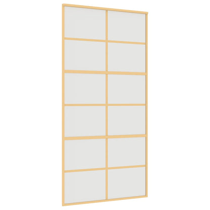Porta Scorrevole Oro 102,5x205 Vetro Smerigliato ESG Alluminio