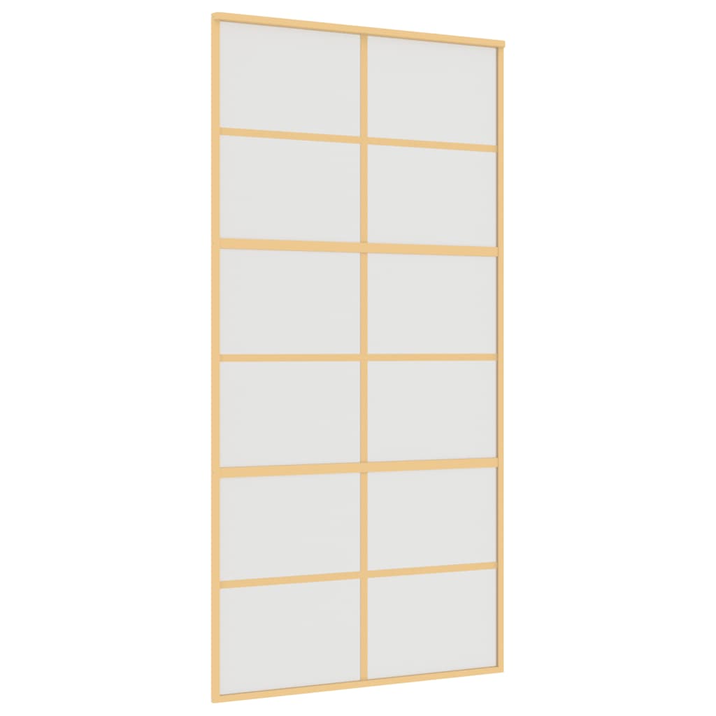 Porta Scorrevole Oro 102,5x205 Vetro Smerigliato ESG Alluminio