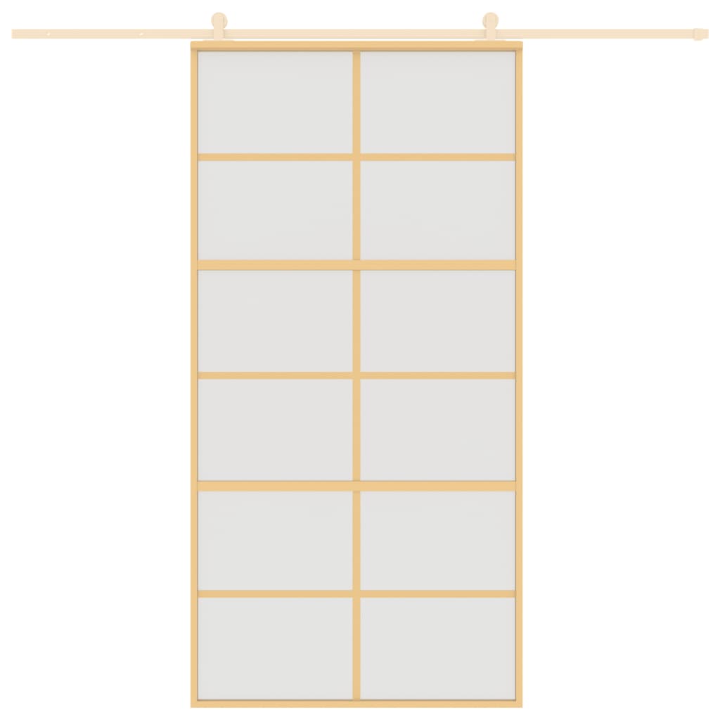 Porta Scorrevole Oro 102,5x205 Vetro Smerigliato ESG Alluminio