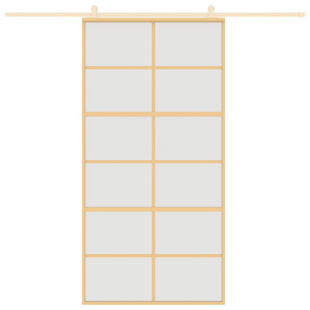 Porta Scorrevole Oro 102,5x205 Vetro Smerigliato ESG Alluminio