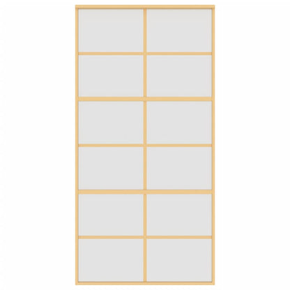 Porta Scorrevole Oro 102,5x205 Vetro Smerigliato ESG Alluminio