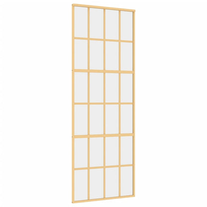 Porta Scorrevole Dorata 76x205 Vetro Trasparente ESG Alluminio
