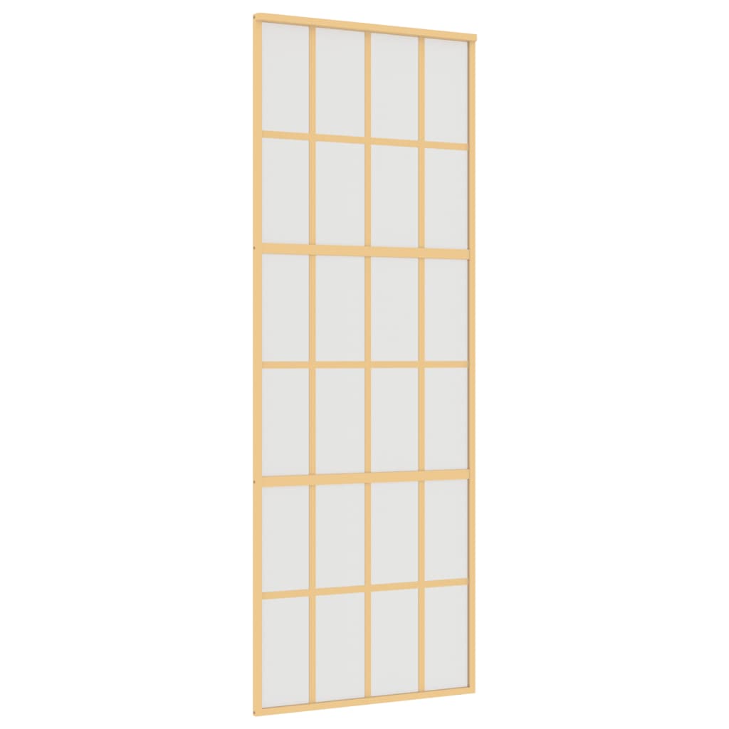 Porta Scorrevole Dorata 76x205 Vetro Smerigliato ESG Alluminio