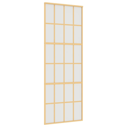 Porta Scorrevole Dorata 76x205 Vetro Smerigliato ESG Alluminio