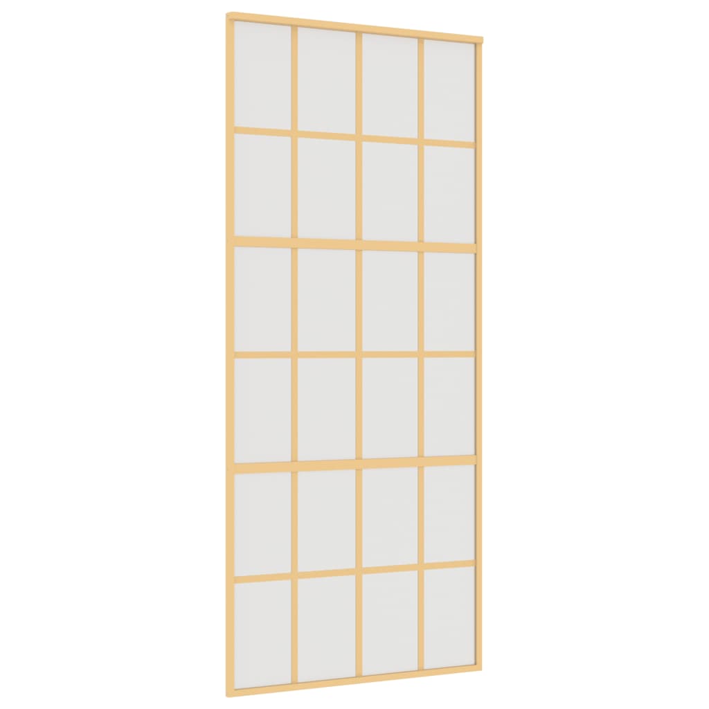 Porta Scorrevole Dorata 90x205 Vetro Smerigliato ESG Alluminio