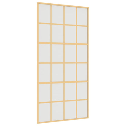 Porta Scorrevole Oro 102,5x205 Vetro Smerigliato ESG Alluminio