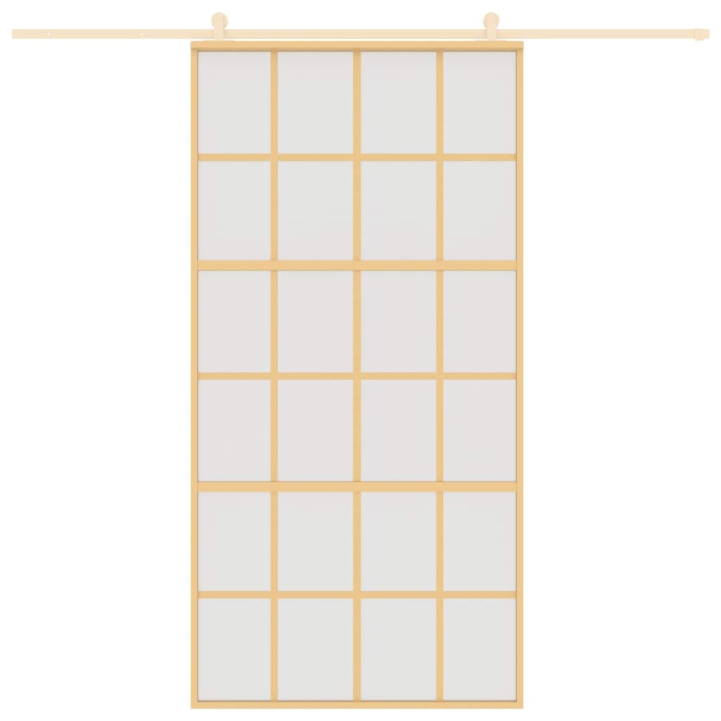 Porta Scorrevole Oro 102,5x205 Vetro Smerigliato ESG Alluminio