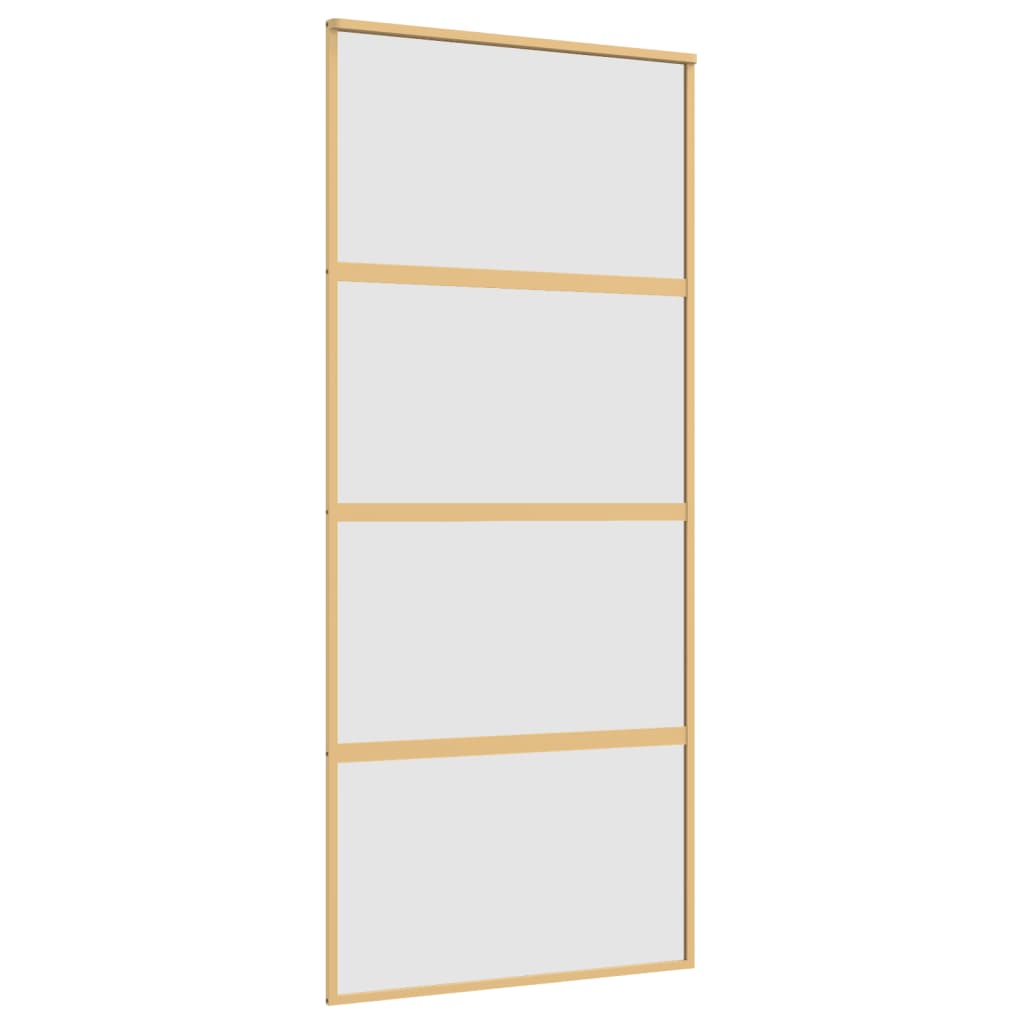 Porta Scorrevole Dorata 90x205 Vetro Smerigliato ESG Alluminio