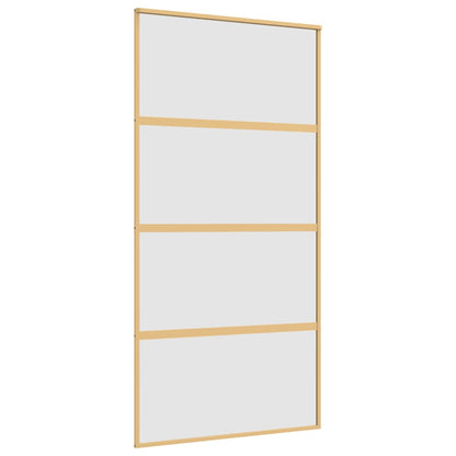 Porta Scorrevole Oro 102,5x205 Vetro Smerigliato ESG Alluminio