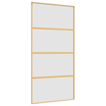 Porta Scorrevole Oro 102,5x205 Vetro Smerigliato ESG Alluminio