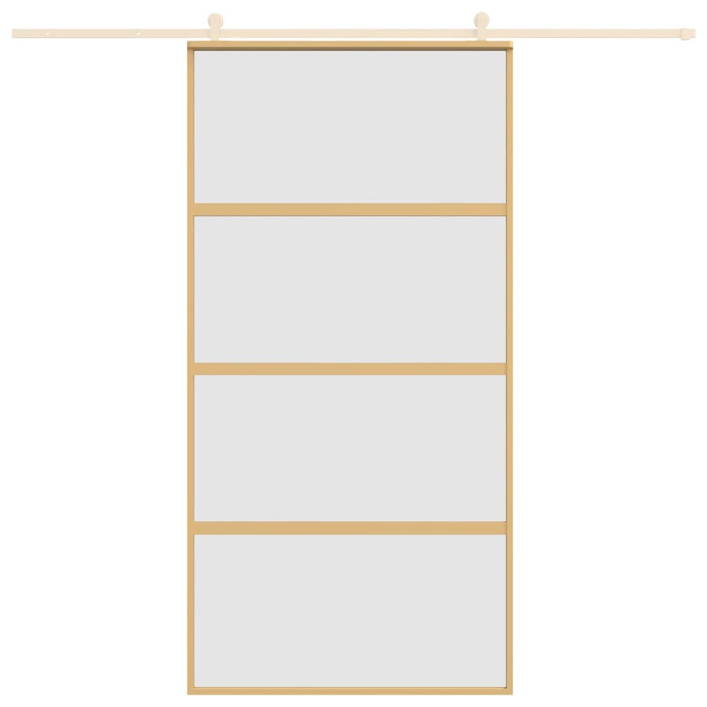 Porta Scorrevole Oro 102,5x205 Vetro Smerigliato ESG Alluminio