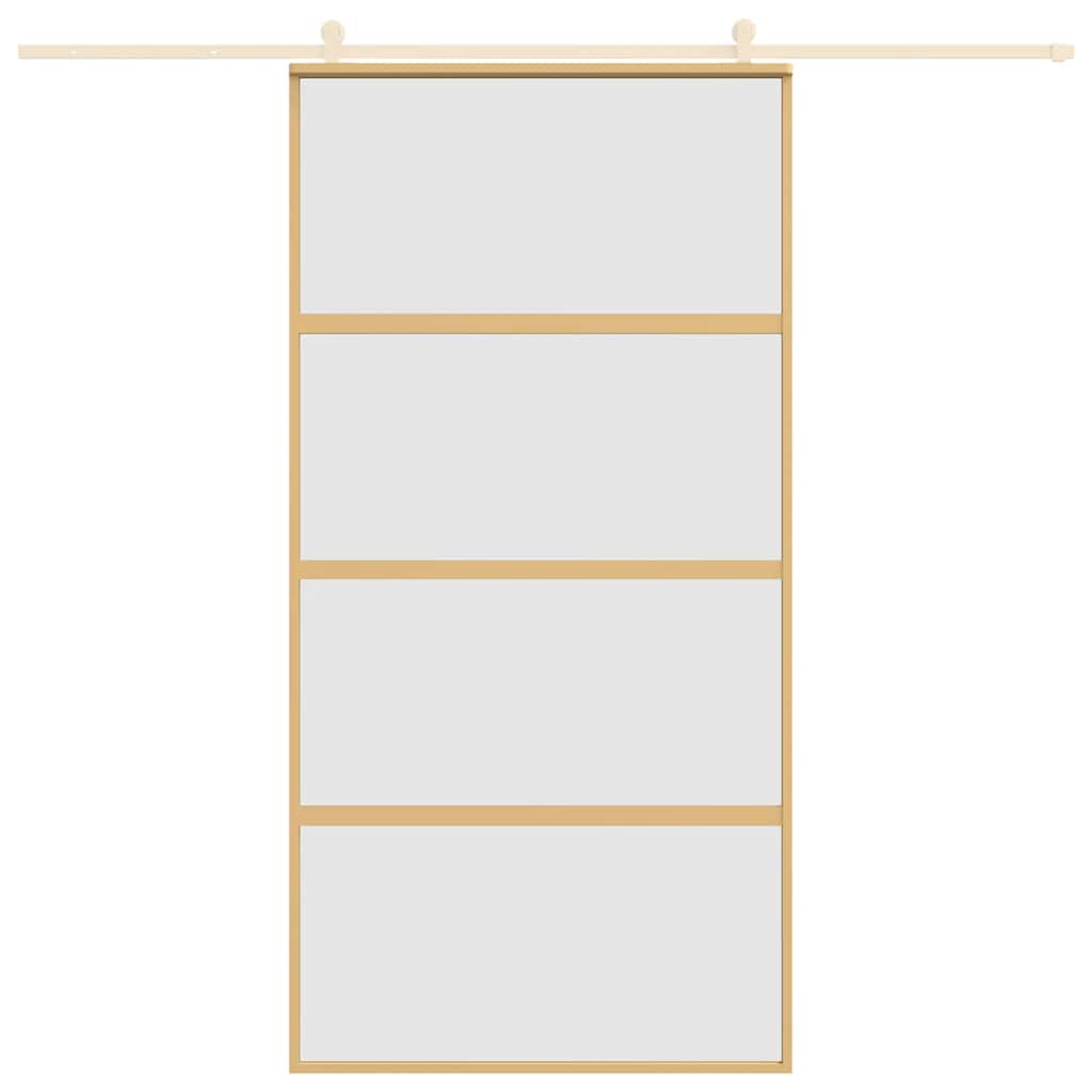 Porta Scorrevole Oro 102,5x205 Vetro Smerigliato ESG Alluminio