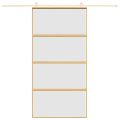 Porta Scorrevole Oro 102,5x205 Vetro Smerigliato ESG Alluminio