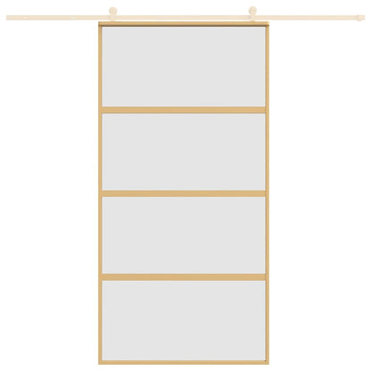 Porta Scorrevole Oro 102,5x205 Vetro Smerigliato ESG Alluminio
