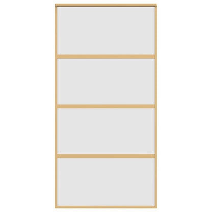 Porta Scorrevole Oro 102,5x205 Vetro Smerigliato ESG Alluminio