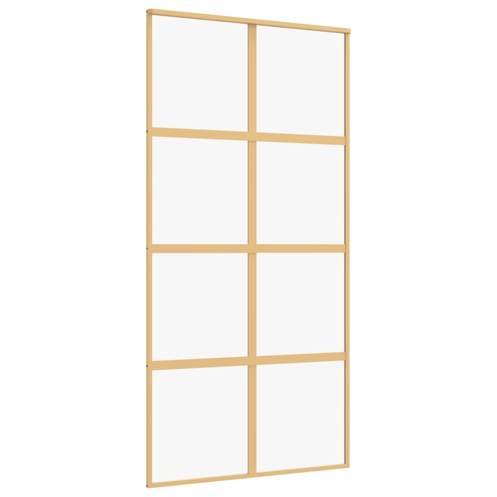 Porta Scorrevole Oro 102,5x205 Vetro Trasparente ESG Alluminio