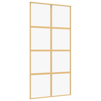 Porta Scorrevole Oro 102,5x205 Vetro Trasparente ESG Alluminio