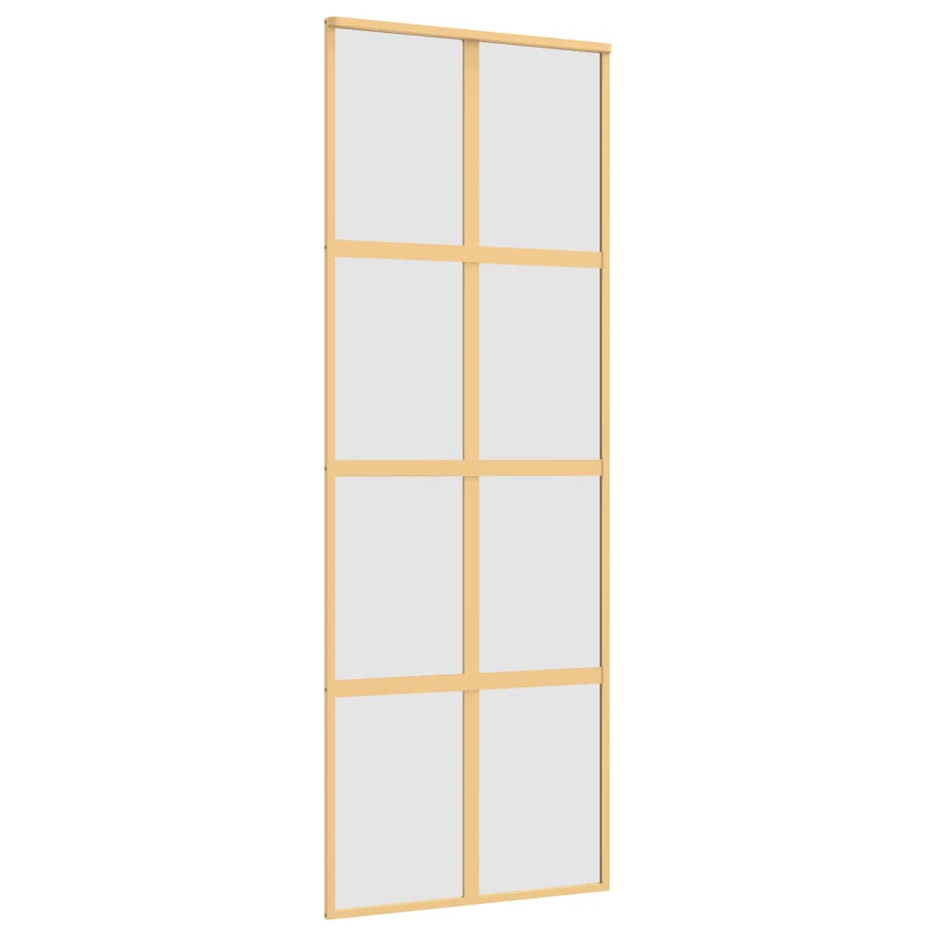 Porta Scorrevole Dorata 76x205 Vetro Smerigliato ESG Alluminio