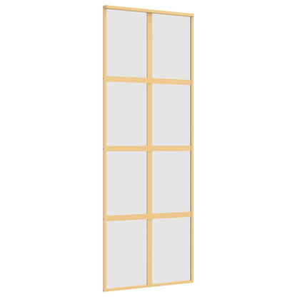 Porta Scorrevole Dorata 76x205 Vetro Smerigliato ESG Alluminio