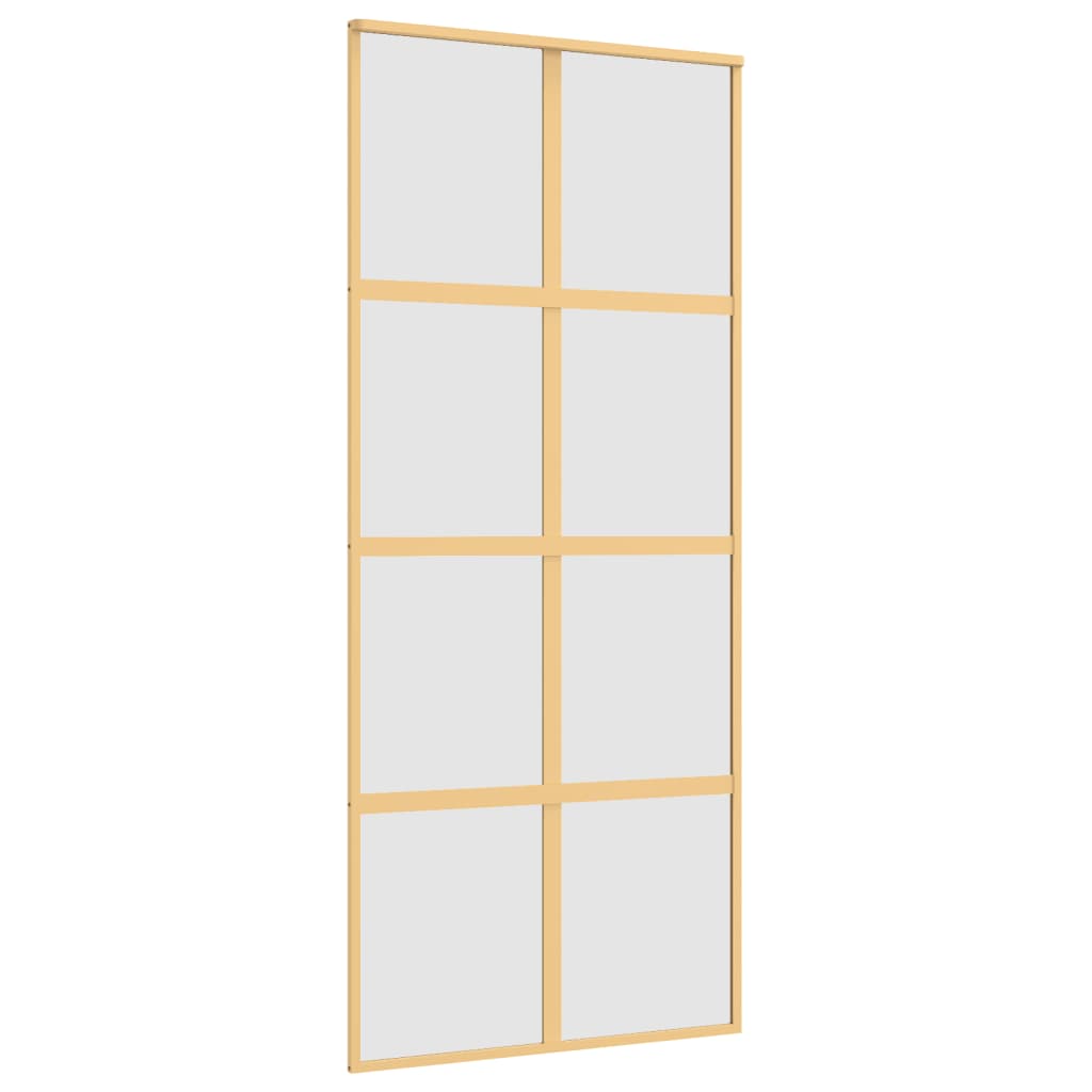 Porta Scorrevole Dorata 90x205 Vetro Smerigliato ESG Alluminio