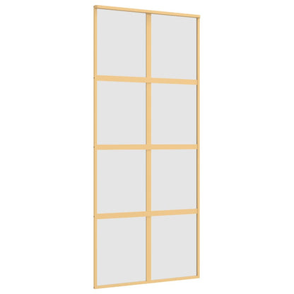 Porta Scorrevole Dorata 90x205 Vetro Smerigliato ESG Alluminio