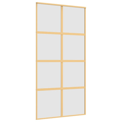 Porta Scorrevole Oro 102,5x205 Vetro Smerigliato ESG Alluminio