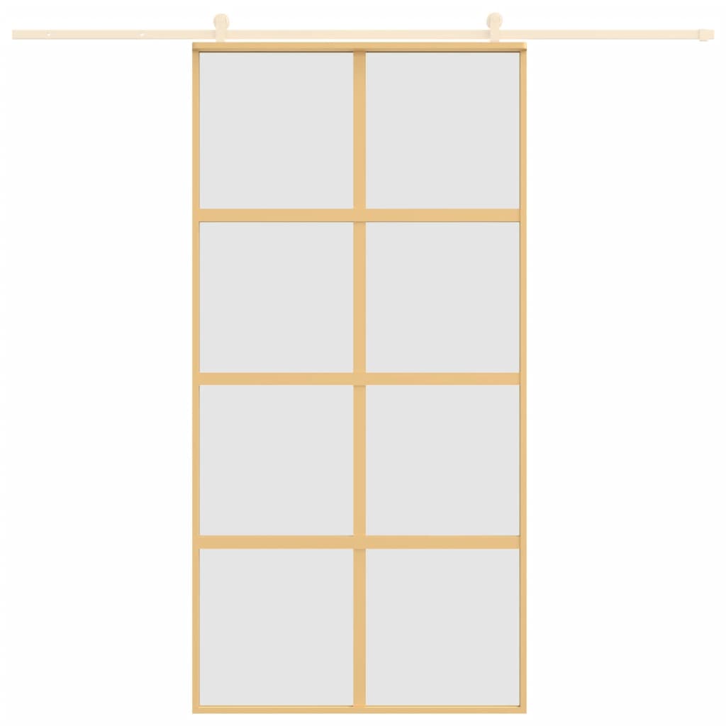 Porta Scorrevole Oro 102,5x205 Vetro Smerigliato ESG Alluminio