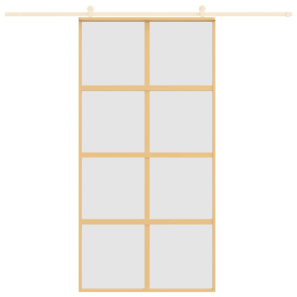 Porta Scorrevole Oro 102,5x205 Vetro Smerigliato ESG Alluminio
