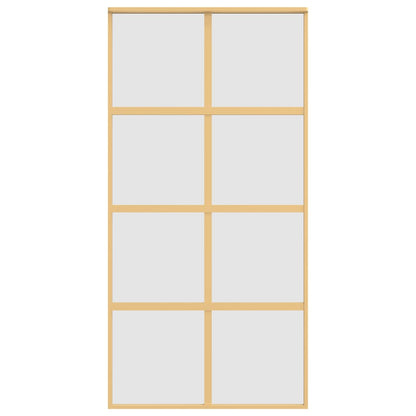 Porta Scorrevole Oro 102,5x205 Vetro Smerigliato ESG Alluminio