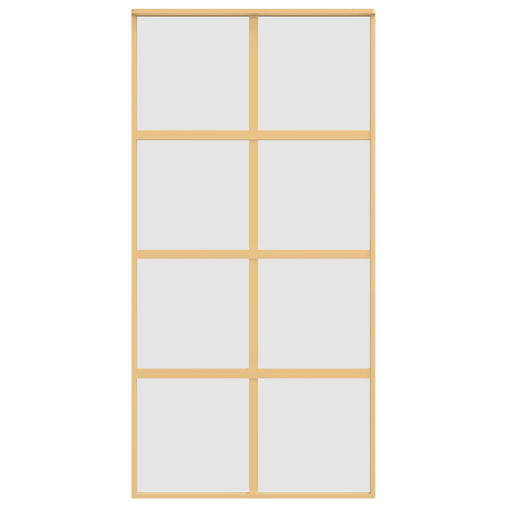 Porta Scorrevole Oro 102,5x205 Vetro Smerigliato ESG Alluminio