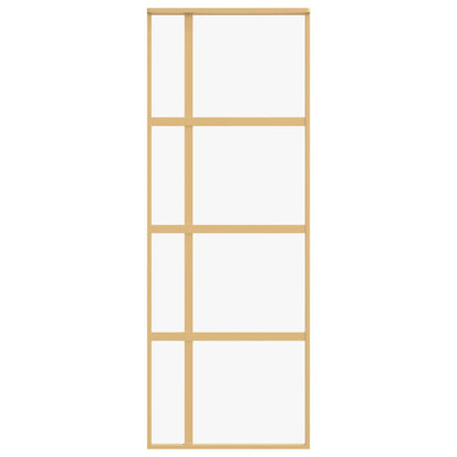 Porta Scorrevole Dorata 76x205 Vetro Trasparente ESG Alluminio