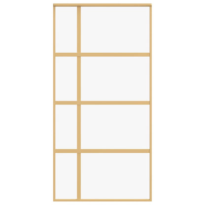 Porta Scorrevole Oro 102,5x205 Vetro Trasparente ESG Alluminio