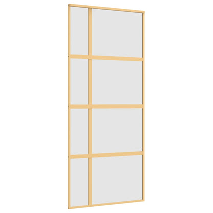 Porta Scorrevole Dorata 90x205 Vetro Smerigliato ESG Alluminio