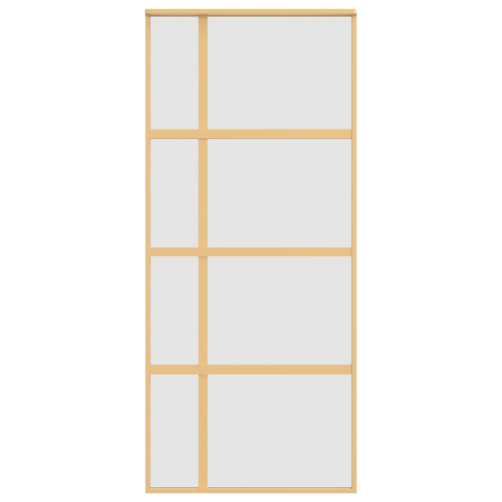 Porta Scorrevole Dorata 90x205 Vetro Smerigliato ESG Alluminio