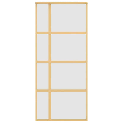 Porta Scorrevole Dorata 90x205 Vetro Smerigliato ESG Alluminio