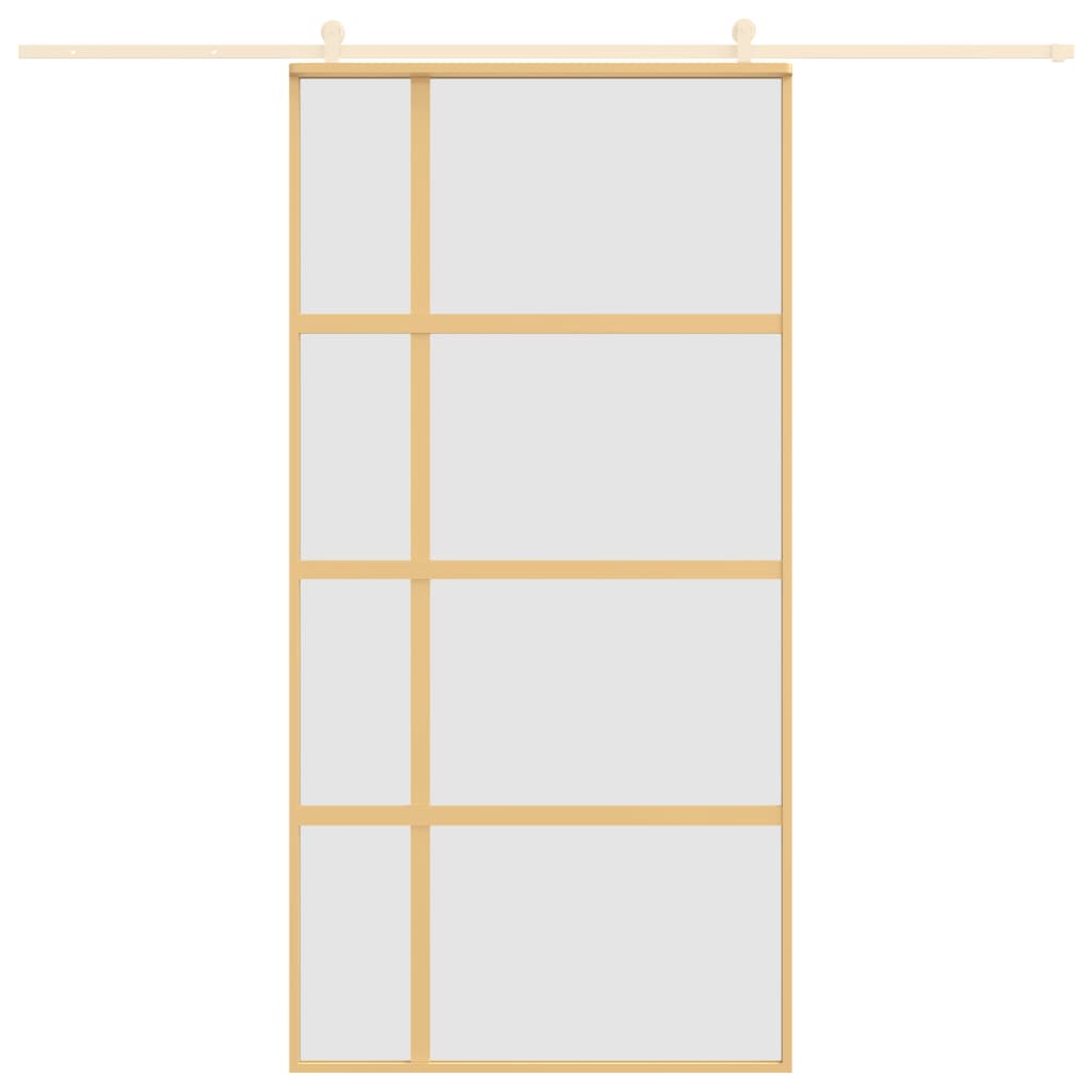 Porta Scorrevole Oro 102,5x205 Vetro Smerigliato ESG Alluminio