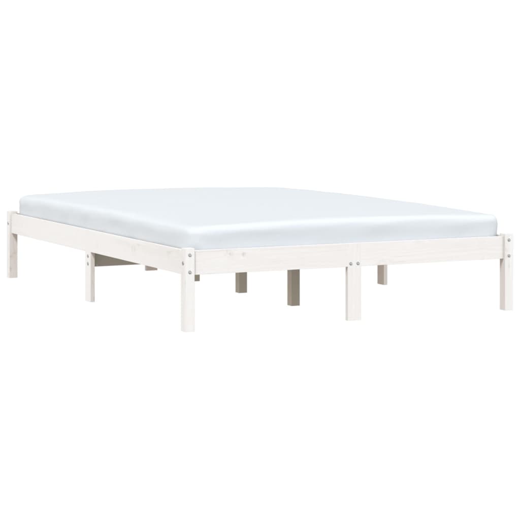 Letto senza Materasso Bianco 140x200 cm Legno Massello di Pino