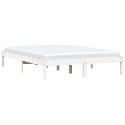 Letto senza Materasso Bianco 140x200 cm Legno Massello di Pino