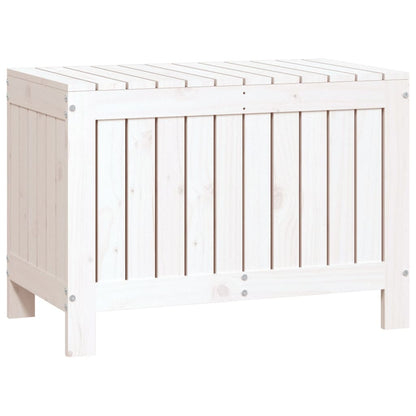 Contenitore Giardino Bianco 76x42,5x54cm Legno Massello di Pino