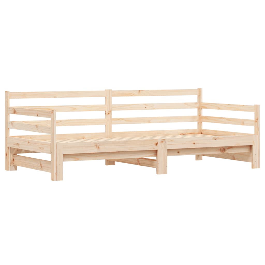 Divano Letto con Letto Estraibile 90x200cm Legno Massello Pino