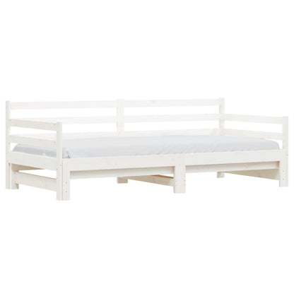Divano Letto con Letto Estraibile Bianco 90x200cm Massello Pino
