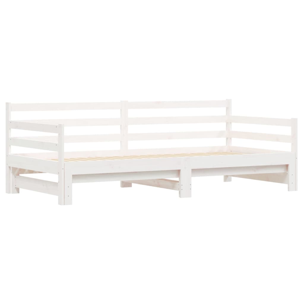 Divano Letto con Letto Estraibile Bianco 90x190cm Massello Pino