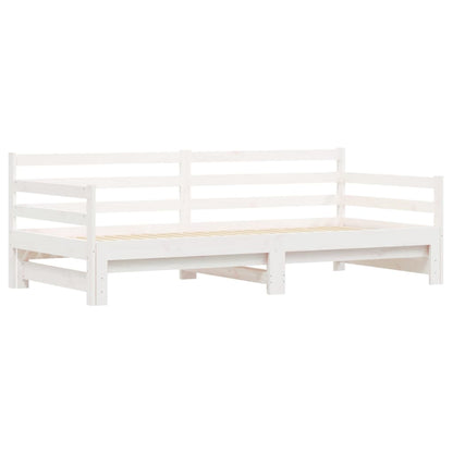 Divano Letto con Letto Estraibile Bianco 90x190cm Massello Pino