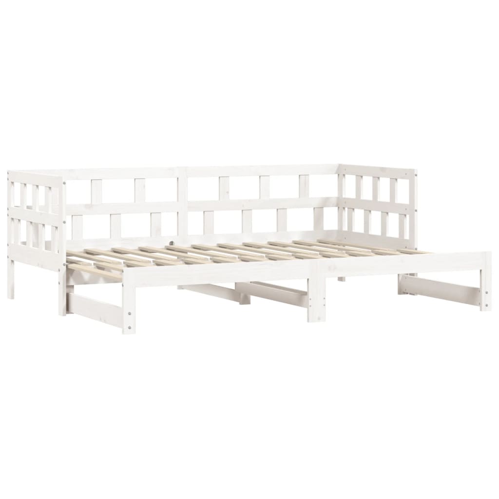 Divano Letto con Letto Estraibile Bianco 80x200cm Massello Pino