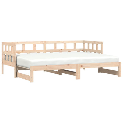 Divano Letto con Letto Estraibile 90x190 cm Legno Massello Pino